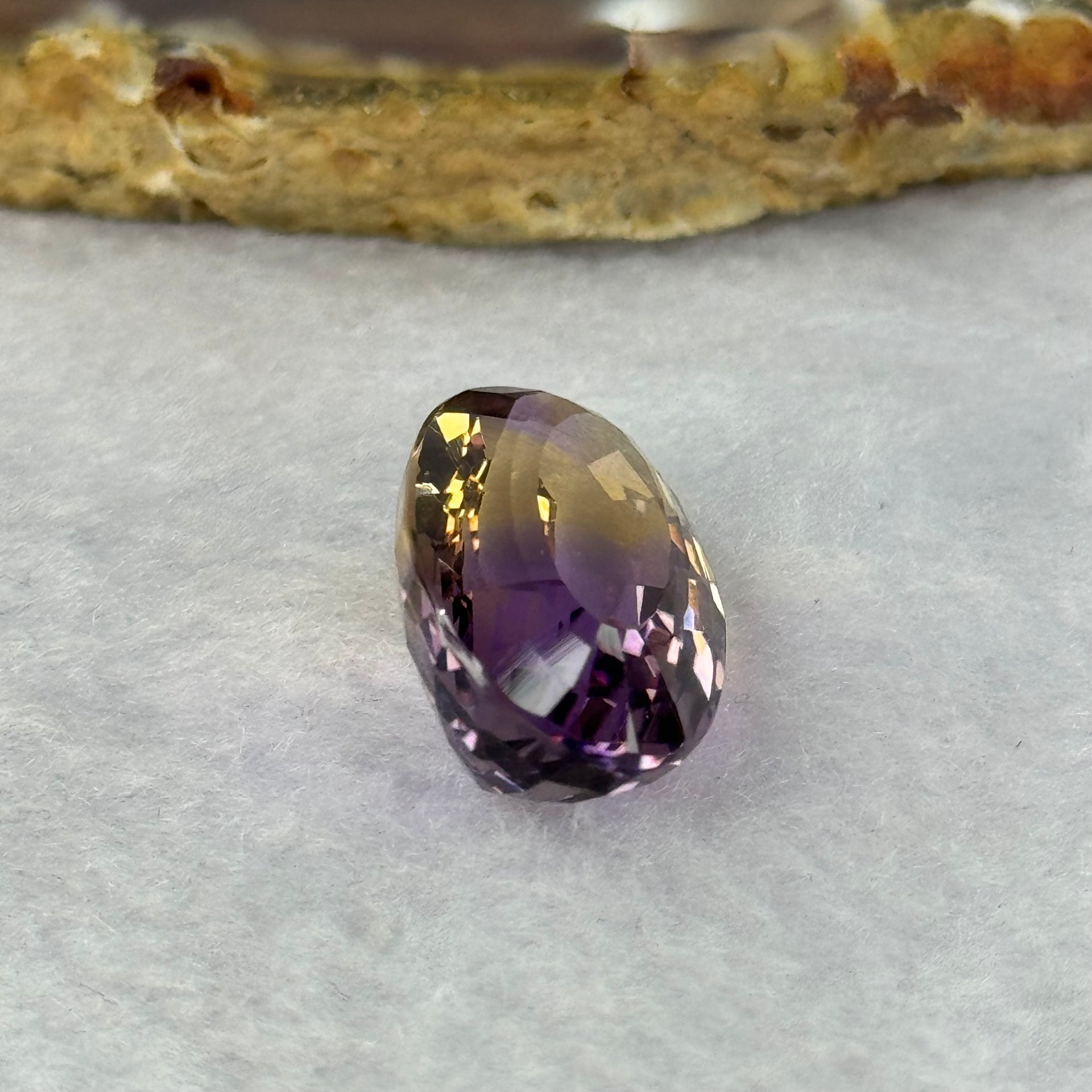 Natural Faceted Ametrine Egg Shape 18.96ct 22.8 by 13.6 by 9.3mm - Huangs Jadeite and Jewelry Pte Ltd