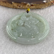 Natural Type A Jelly Green Jadeite Qlin with Double Dragon Head Pendant 25.65g 49.5 by 6.4mm - Huangs Jadeite and Jewelry Pte Ltd