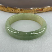Type A Full Green Jadeite Oval Bangle Internal Diameter 55.4mm 11.9 by 6.5mm (Very Slight Fine Internal Lines) - Huangs Jadeite and Jewelry Pte Ltd