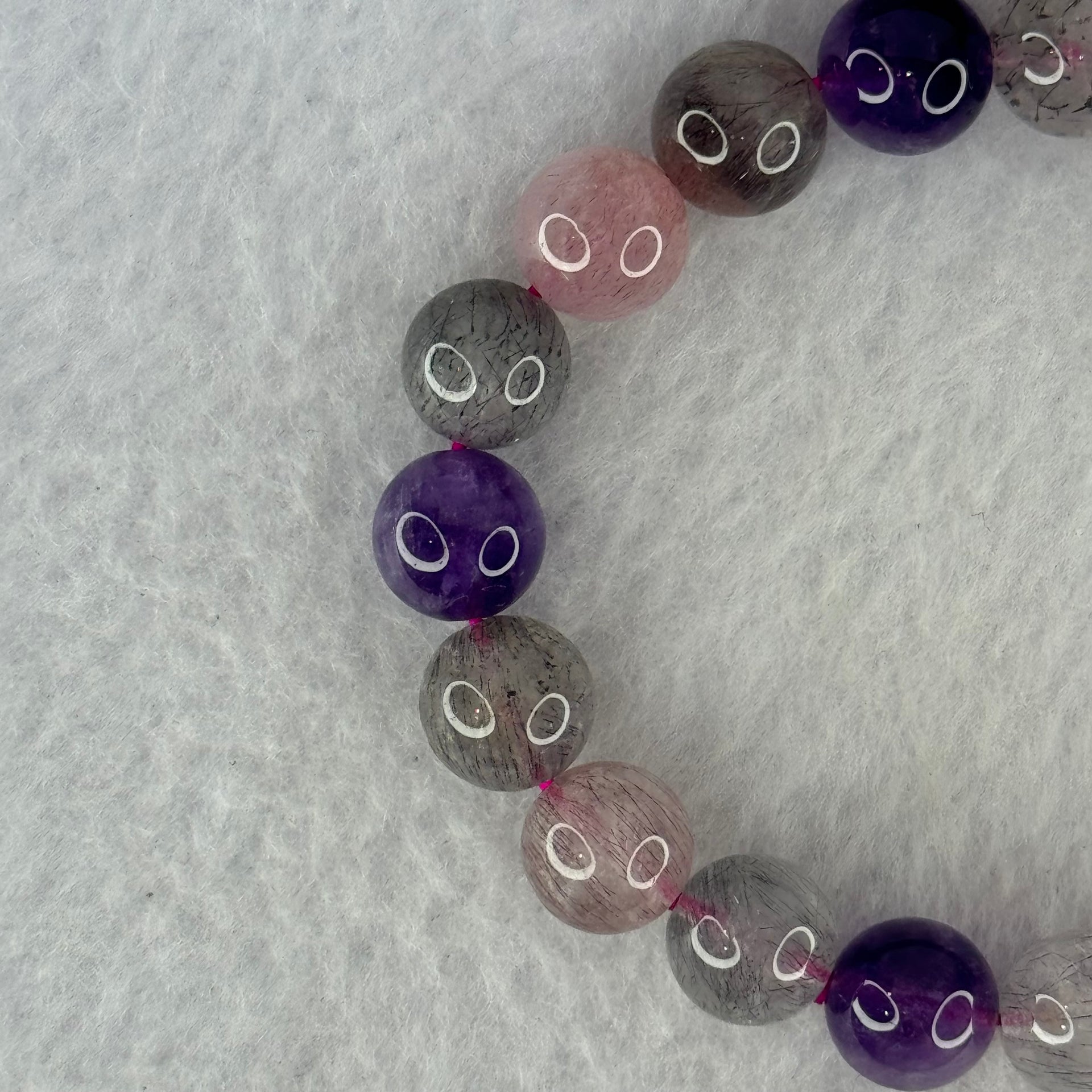 Natural Super 7 Beads Bracelet 30.16g 17.5cm 10.4mm 20 Beads - Huangs Jadeite and Jewelry Pte Ltd