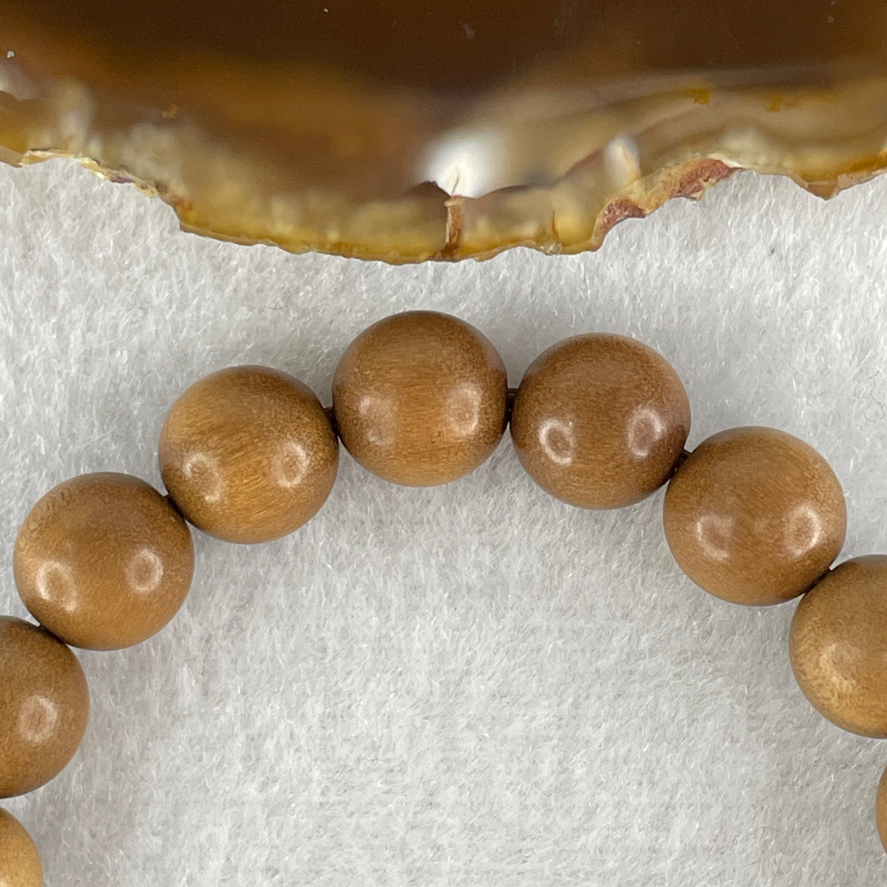 Certified Natural India Old Tree Sandalwood Beads Bracelet 8.51g 15.5cm 10.2mm 19 Beads