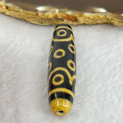 Natural Powerful Tibetan Old Oily Dark and Light Brown Agate 15 Eyes Dzi Bead Heavenly Master (Tian Zhu) 十五眼天诛 15.52g 58.5 by 13.3mm - Huangs Jadeite and Jewelry Pte Ltd