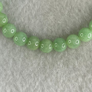 Type A Intense Bright Apple Green Jadeite Beads Bracelet 11.45g 15cm 6.1mm 30 Beads - Huangs Jadeite and Jewelry Pte Ltd
