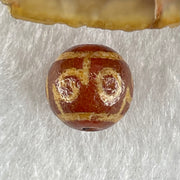 Natural Powerful Tibetan Old Oily Agate 3 Eyed Dharma Vajra Dzi Bead Heavenly Master (Tian Zhu) 三眼金刚杵天珠 1.33g 9.7 by 10.0mm - Huangs Jadeite and Jewelry Pte Ltd