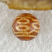 Natural Powerful Tibetan Old Oily Agate 7 Eyes Dzi Bead Heavenly Master (Tian Zhu) 七眼天诛 1.44g 10.0 by 10.3mm - Huangs Jadeite and Jewelry Pte Ltd