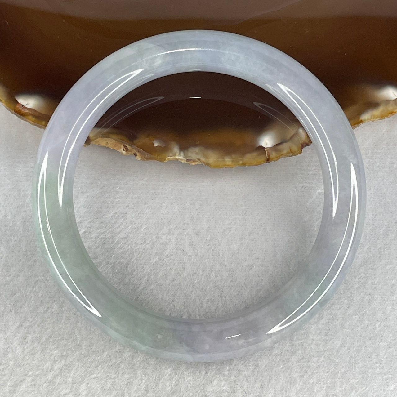 58.8mm Genuine Type A Jadeite Bangle - Intense Lavender & Green Natural Jadeite Jewelry - 55.68g Certified Untreated Large Jade Bracelet 10.0x10.4mm (Slight Internal Lines)
