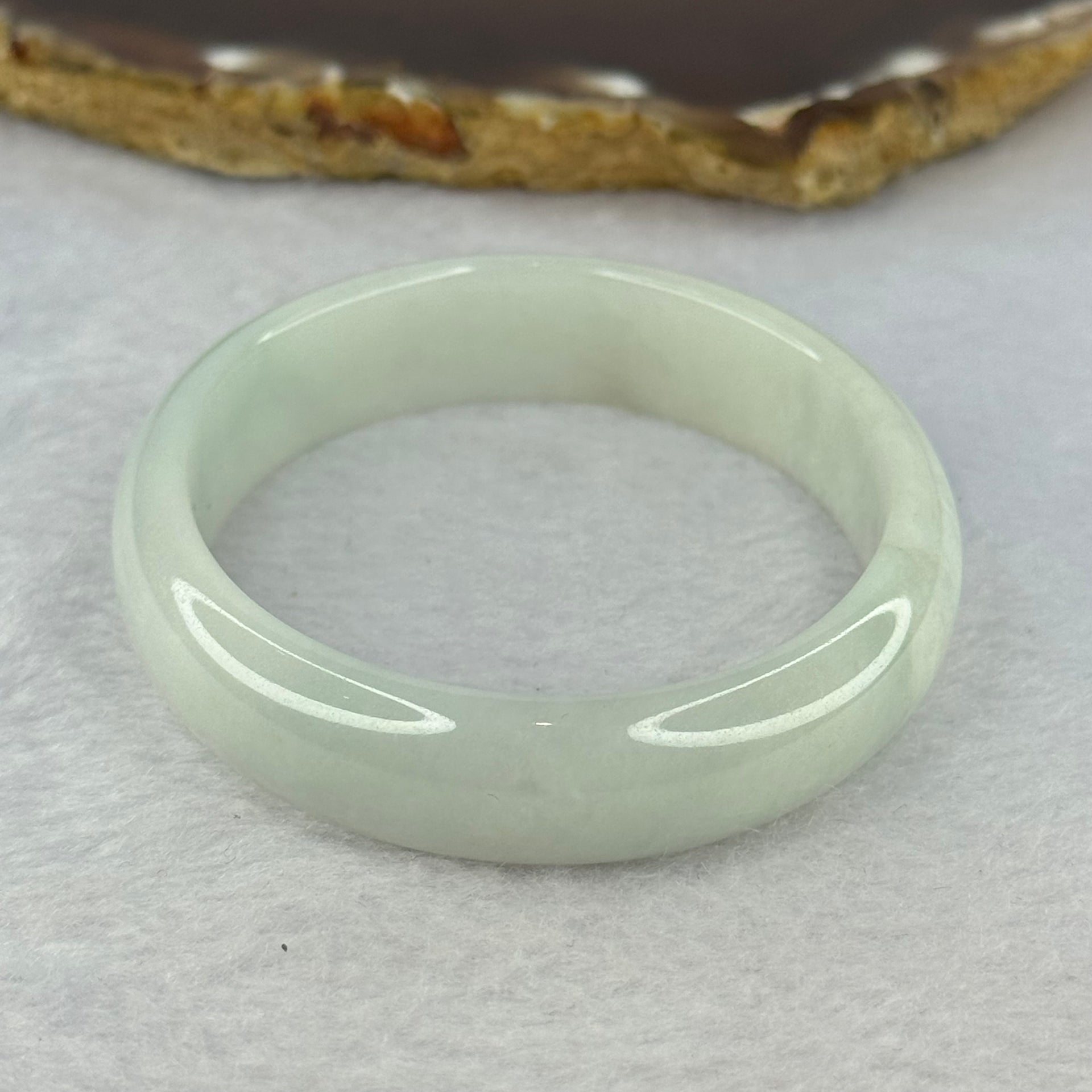 Type A Sky Blue Jadeite Oval Bangle 34.39g Internal Diameter 53.7mm 12.5 by 6.2mm (Slight External Line) - Huangs Jadeite and Jewelry Pte Ltd