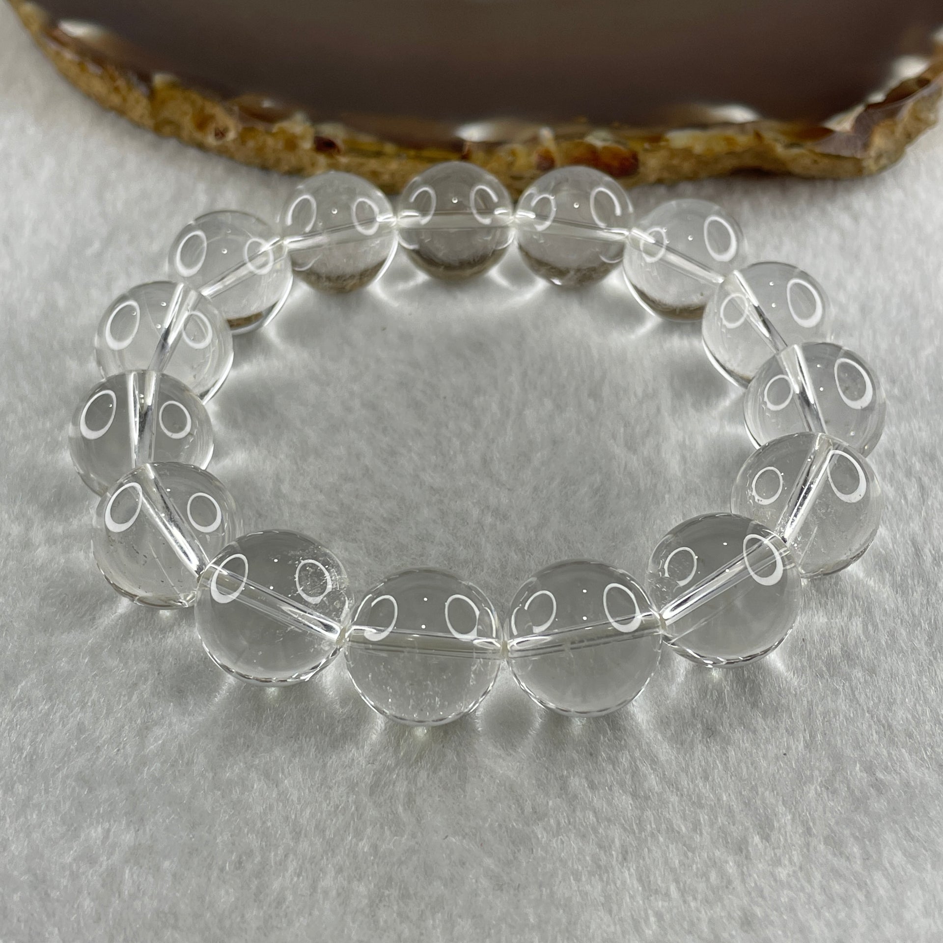 Natural Clear Quartz Beads Bracelet 60.29g 16.5cm 14.5mm 15 Beads - Huangs Jadeite and Jewelry Pte Ltd