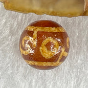 Natural Powerful Tibetan Old Oily Agate 3 Eyed Dharma Vajra Dzi Bead Heavenly Master (Tian Zhu) 三眼金刚杵天珠 1.44g 10.2 by 10.3mm - Huangs Jadeite and Jewelry Pte Ltd