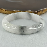 Type A Faint Lavender Green to White with Grey Wuji Patches Jadeite Bangle Internal Diameter 58.2mm 70.55g 14.0 by 9.3mm (Very Slight Internal Lines) - Huangs Jadeite and Jewelry Pte Ltd