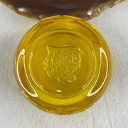 Yellow Liuli Wealth Pot with Ingot Yuan Bao Display Total Weight 330.00g 80.4 by 51.5mm - Huangs Jadeite and Jewelry Pte Ltd