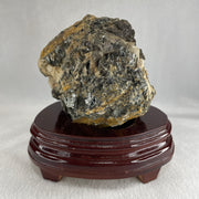Natural Pegmatite with Wooden Stand Display 1,552.8g 155.7 by 113.0 by 148.0mm - Huangs Jadeite and Jewelry Pte Ltd