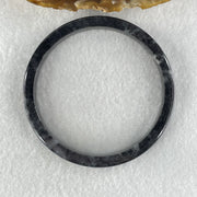 Type A Slightly Translucent to Opaque Wuji Black Grey Jadeite Bangle Internal Diameter 58.0mm 29.91g 8.7 by 5.7mm - Huangs Jadeite and Jewelry Pte Ltd