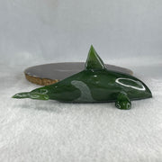 Natural Dark Green Serpentine Killer Whale Display 257.7g 154.5 by 71.6 by 62.5mm - Huangs Jadeite and Jewelry Pte Ltd