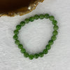 Natural Bright Green Nephrite Jade Beads Bracelet 天然和田玉手链 18.24g 15.5cm 7.9mm 24 Beads - Huangs Jadeite and Jewelry Pte Ltd