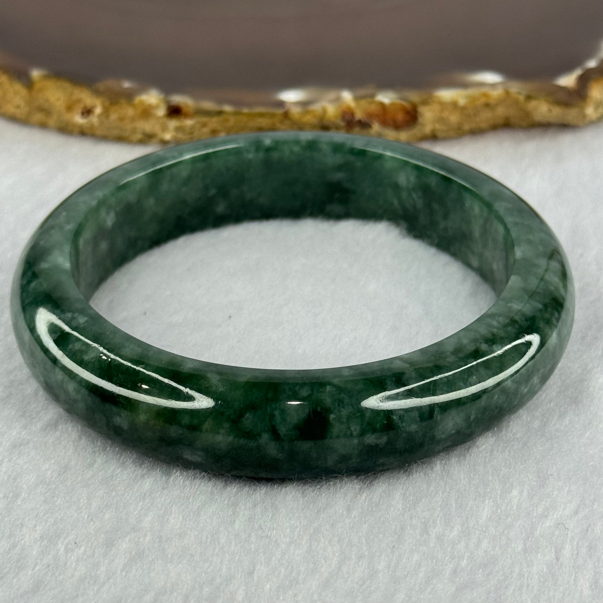 Type A Full Green Jadeite Bangle 74.55g Internal Diameter 59.1mm 14.3 by 10.4mm (Very Slight Internal Line) - Huangs Jadeite and Jewelry Pte Ltd