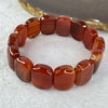Natural Carnelian Agate Bracelet 天然红玉髓玛瑙手链 for Balancing Mind Body Spirit, Removes Negativity, Restores Hope and Enthusiasm 55.68g 18cm 19.9 by 14.9 by 8.0mm 14 pcs - Huangs Jadeite and Jewelry Pte Ltd