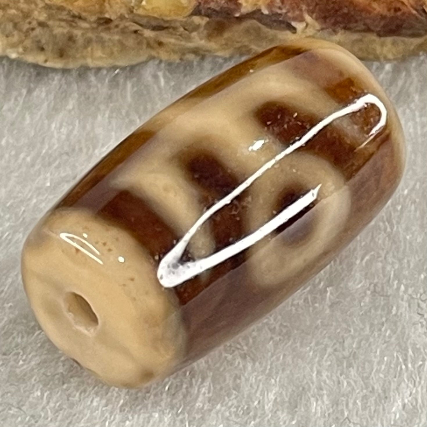 Natural Powerful Tibetan Old Oily Agate Patina Guiren Tairen Human Dzi Bead Totem Amulet Heavenly Master (Tian Zhu) 贵人天诛 4.80g 20.2 by 11.6mm - Huangs Jadeite and Jewelry Pte Ltd