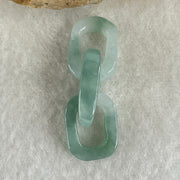 Type A Blueish Green with Faint White Jadeite Rolo Link Chain for Setting 2.43g 15.2 by 10.3 by 3.6mm - Huangs Jadeite and Jewelry Pte Ltd