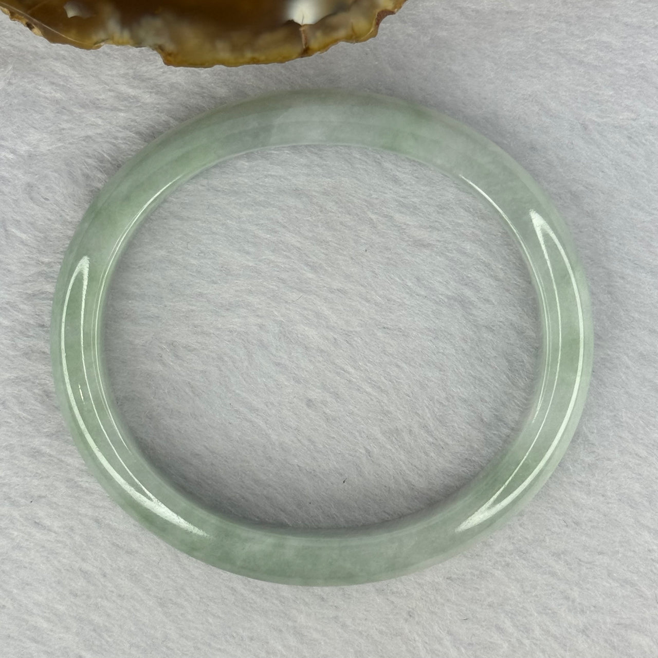 Type A Light Green with Lavender Jadeite Oval Bangle 28.33g Internal Diameter 52.1mm 9.5 by 6.5mm (Very Slight Internal Line) - Huangs Jadeite and Jewelry Pte Ltd