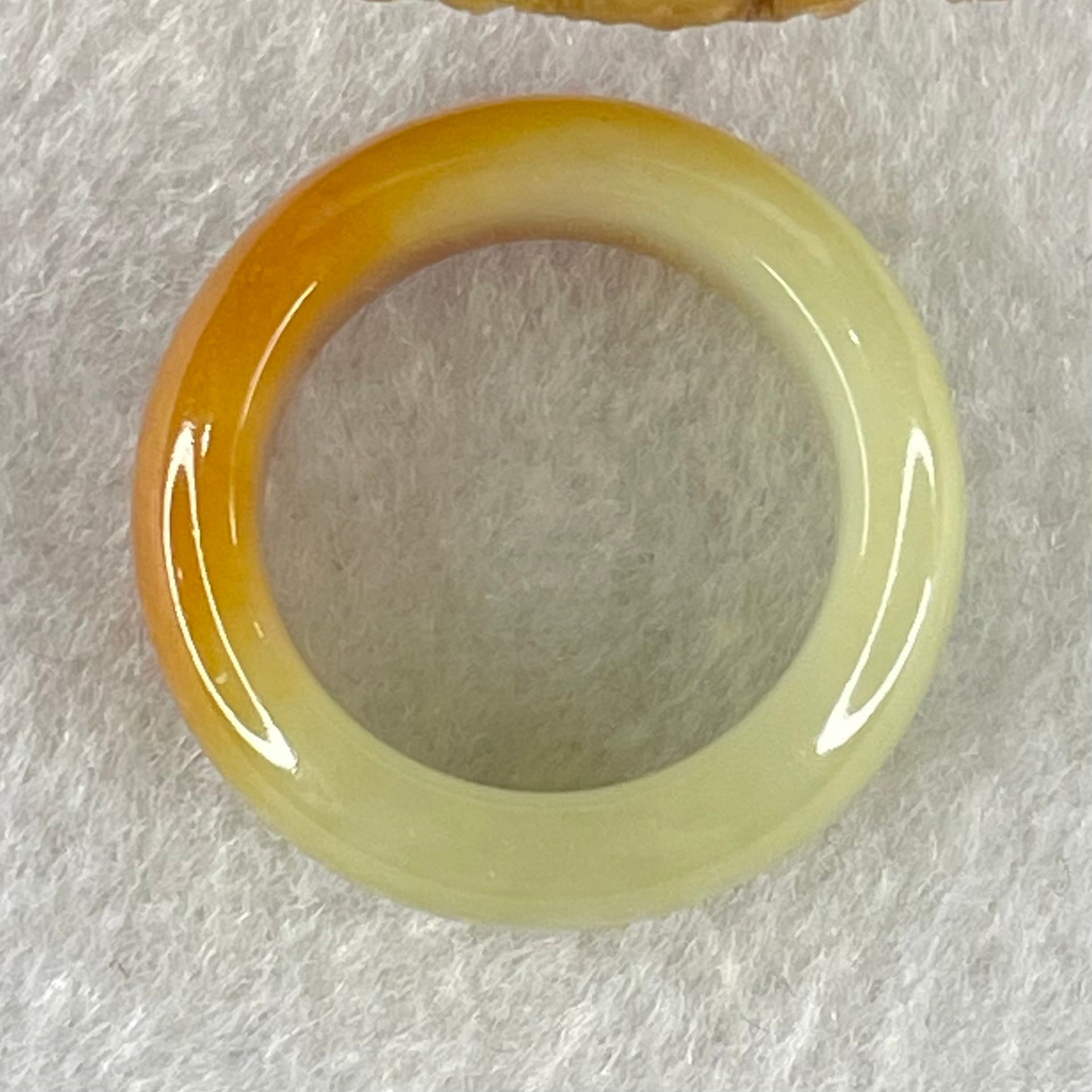 Type A Brownish Yellow and Green Jadeite Ring 6.24g 8.9 by 4.3mm US7.3 HK 16 (Very Slight Internal Line) - Huangs Jadeite and Jewelry Pte Ltd