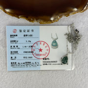 Type A Icy Blueish Green Jadeite Hulu Pendent in S925 Sliver Necklace 3.19g 11.1 by 8.2 by 2.5mm - Huangs Jadeite and Jewelry Pte Ltd
