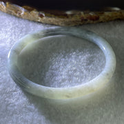 Type A Natural Green with Wuji Grey Piao Hua Jadeite Bangle 11.14g Internal Diameter 51.1mm 5.2 by 5.8mm (Close to Perfect) - Huangs Jadeite and Jewelry Pte Ltd