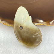 Ancient Natural Brown and Faint Green Nephrite Unknown Pendant 21.31g 54.9 30.7 by 7.6mm - Huangs Jadeite and Jewelry Pte Ltd