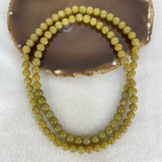 Good Grade Type A Natural Yellowish Brown Jadeite Beads Necklace 83.78g 72cm by 8.2mm 96 Beads - Huangs Jadeite and Jewelry Pte Ltd