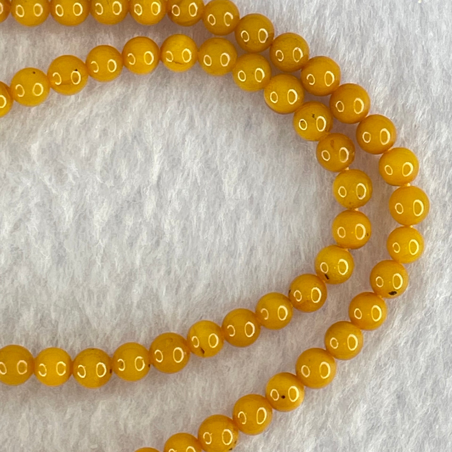 Natural Butterscotch Amber Beads Necklace 5.77g 40cm 4.9mm 86 Beads - Huangs Jadeite and Jewelry Pte Ltd