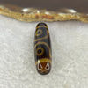 Natural Powerful Tibetan Old Oily Agate 3 Eyes Dzi Bead Heavenly Master (Tian Zhu) 三眼天诛 6.97g by 37.6 by 11.1 mm - Huangs Jadeite and Jewelry Pte Ltd