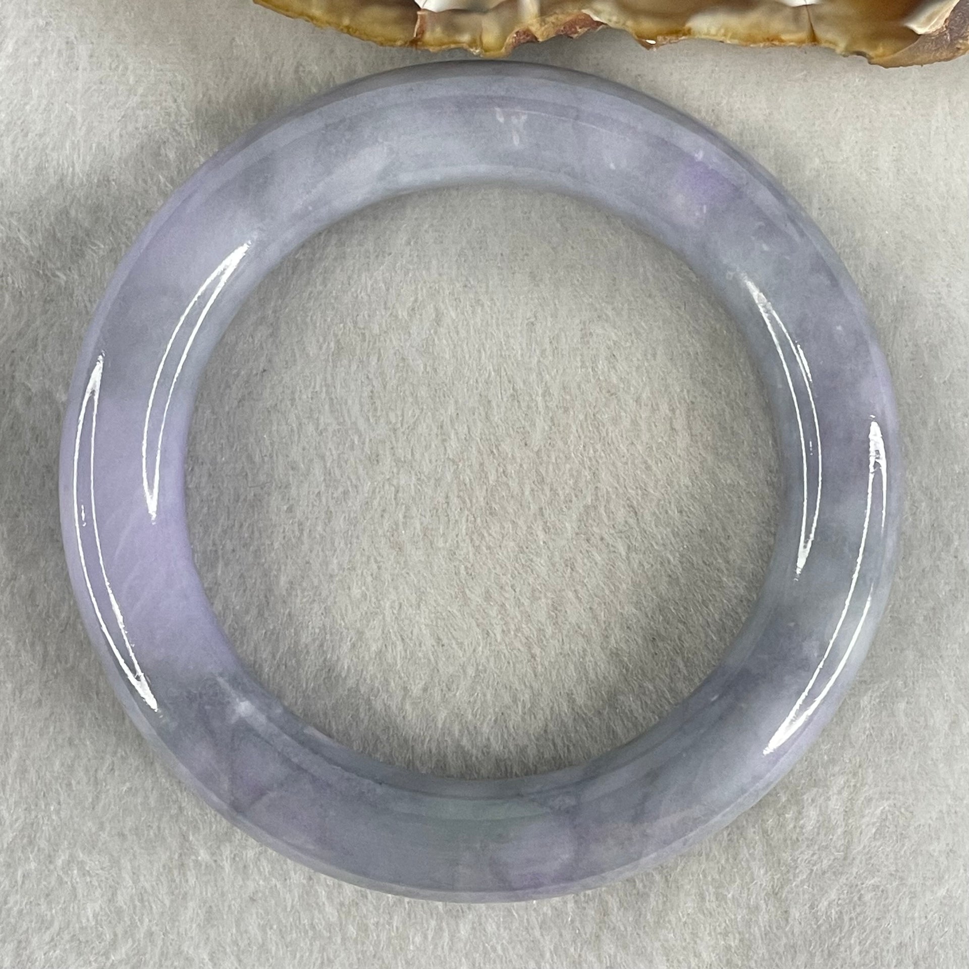 Type A Deep Lavender Jadeite Bangle 73.89g Internal Diameter 55.2mm by 11.9 by 11.4mm (Slight Internal Lines, Burnt) - Huangs Jadeite and Jewelry Pte Ltd