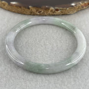 Natural Type A Light Green with Lavender Piao Hua Jadeite Flat Ding Dang Bangle 22.35g Inner Diameter 52.5mm 6.0 by 7.2mm (Very Very Slight External Rough) - Huangs Jadeite and Jewelry Pte Ltd