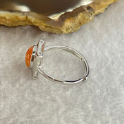 Good Grade Natural Golden Sun Stone in S925 Silver Ring (Adjustable Size) 2.08g 8.8 by 7.0 by 3.5mm - Huangs Jadeite and Jewelry Pte Ltd