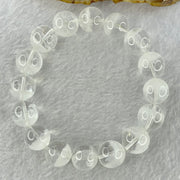 Natural White Phantom Quartz Beads Bracelet 53.03g 18.5cm 13.9mm 16 Beads - Huangs Jadeite and Jewelry Pte Ltd
