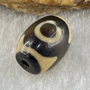 Natural Powerful Tibetan Old Oily Agate 3 Eyes Dzi Bead Heavenly Master (Tian Zhu) 三眼天诛 2.11g 13.4 by 10.1mm - Huangs Jadeite and Jewelry Pte Ltd