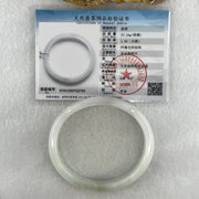 Natural Type A Faint Green Faint Lavender Jadeite Oval Bangle 37.24g Inner Diameter 56.6mm 12.7 by 6.4mm (Very Very Slight Internal Lines) - Huangs Jadeite and Jewelry Pte Ltd