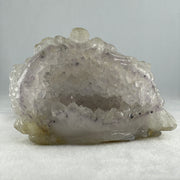 Natural White Agate with Amethyst 3 Legged Toast Display 904.3 140.0 by 91.0 by 94.0mm - Huangs Jadeite and Jewelry Pte Ltd