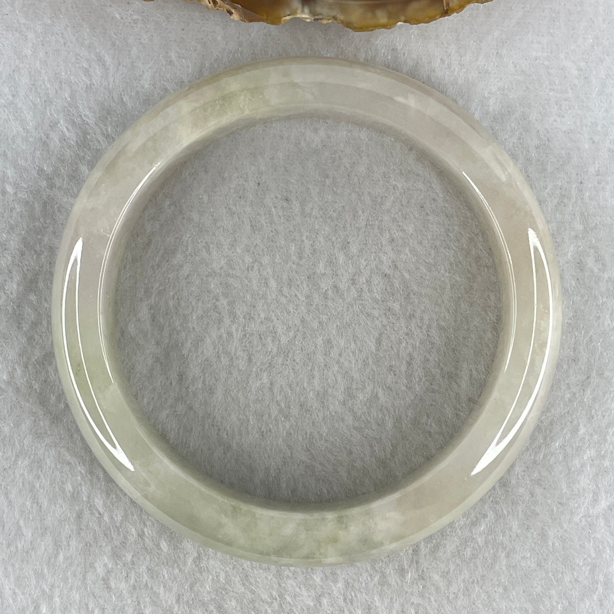 Certified Natural Type A Yellowish Green Jadeite Bangle | 59.3mm Inner Diameter (65.33g 12.9x8.5mm | Very Very Slight Internal Line | Abundance, Joy & Solar-Heart Synergy) - Huangs Jadeite and Jewelry Pte Ltd