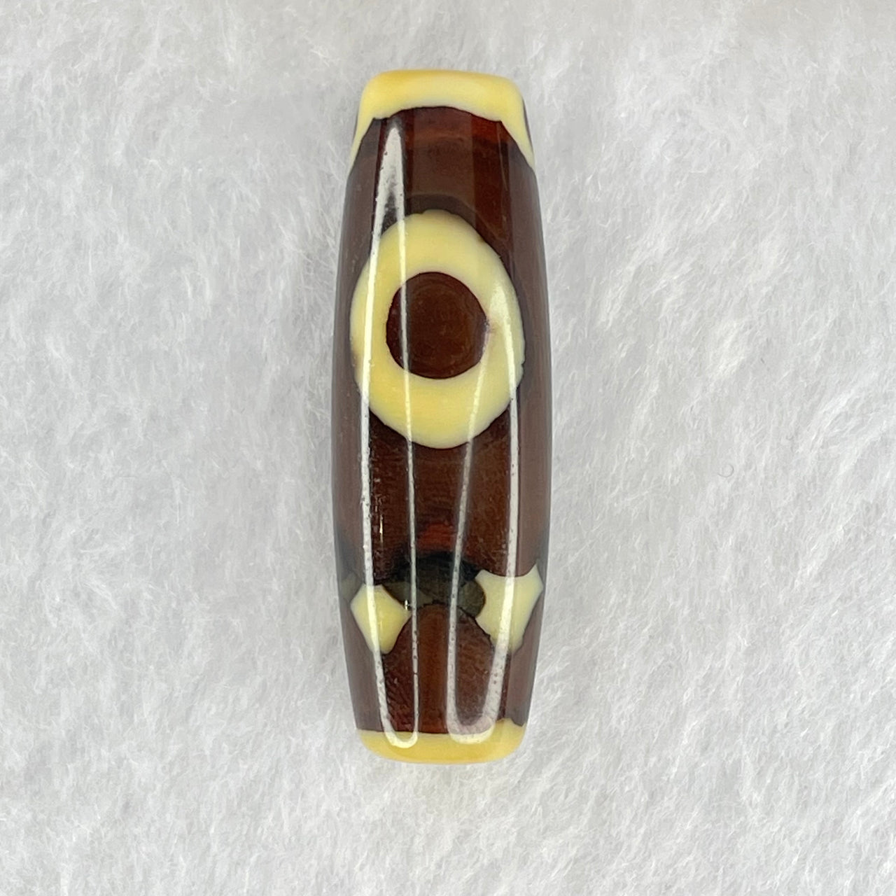 Natural Powerful Tibetan Old Oily Agate Sky Door Serenity 1 Eye Dzi Bead Heavenly Master (Tian Zhu) 一眼天诛 8.66g 37.6 by 12.0mm - Huangs Jadeite and Jewelry Pte Ltd