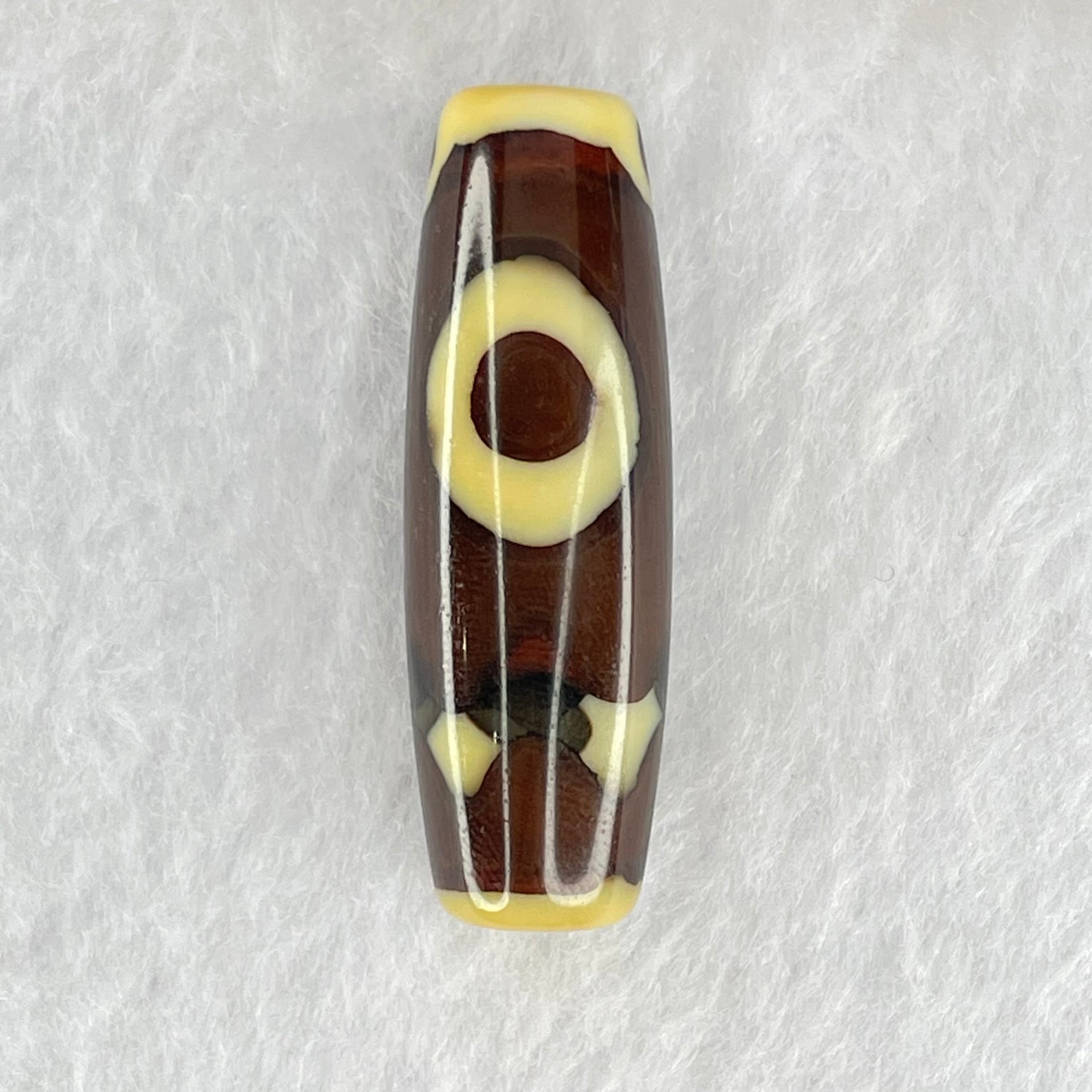 Natural Powerful Tibetan Old Oily Agate Sky Door Serenity 1 Eye Dzi Bead Heavenly Master (Tian Zhu) 一眼天诛 8.66g 37.6 by 12.0mm - Huangs Jadeite and Jewelry Pte Ltd
