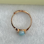 Natural Larimar in S925 Silver Rose Gold Color Ring (Adjustable Size) 2.22g 9.9 by 7.2 by 4.8mm - Huangs Jadeite and Jewelry Pte Ltd