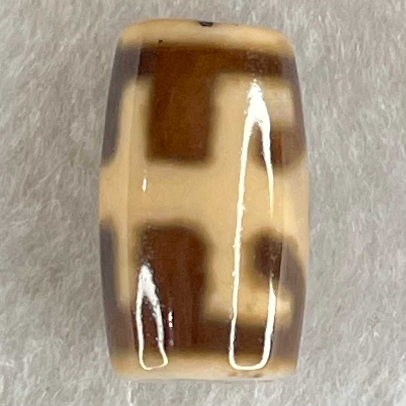 Natural Powerful Tibetan Old Oily Agate Patina Guiren Tairen Human Dzi Bead Totem Amulet Heavenly Master (Tian Zhu) 贵人天诛 4.62g 19.8 by 11.6mm - Huangs Jadeite and Jewelry Pte Ltd