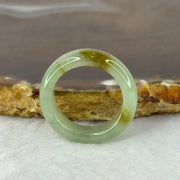 Type A Green with Brown Patches Jadeite Ring 4.17g 6.3 by 3.7mm US7 HK15.5 - Huangs Jadeite and Jewelry Pte Ltd