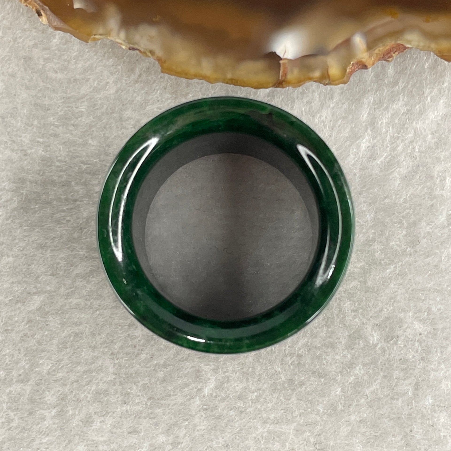 Certified Rare Type A Old Mine Full Spicy Green Jade Jadeite Ring 21.84g US12.75 HK 29 Thickness: 21.1 by 2.1mm Inner Diameter 22.1mm - Huangs Jadeite and Jewelry Pte Ltd