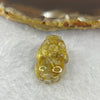 Above Average Grade Natural Golden Rutilated Quartz Pixiu Charm for Bracelet 天然金发水晶貔貅 5.21g by 22.4 by 14.0 10.6mm - Huangs Jadeite and Jewelry Pte Ltd