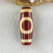 Natural Powerful Tibetan Old Oily Red White Agate One Eye Earth Element Dzi Bead Heavenly Master (Tian Zhu) 一眼土元素天珠 10.65g 38.0 by 13.3mm - Huangs Jadeite and Jewelry Pte Ltd