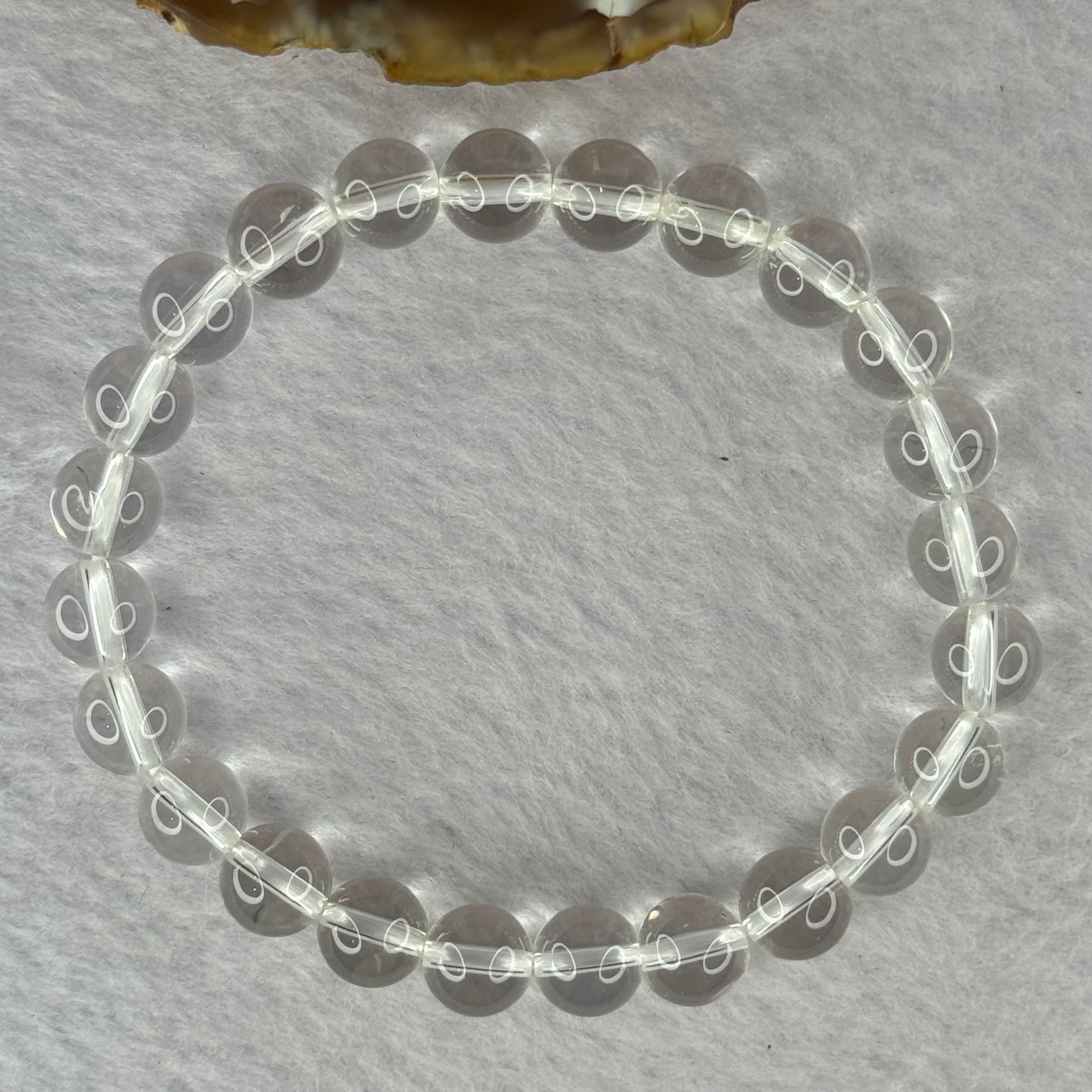 Natural Clear Quartz Bracelet 天然白水晶手链 18.92g 16.5cm 8.4mm 24 Beads - Huangs Jadeite and Jewelry Pte Ltd