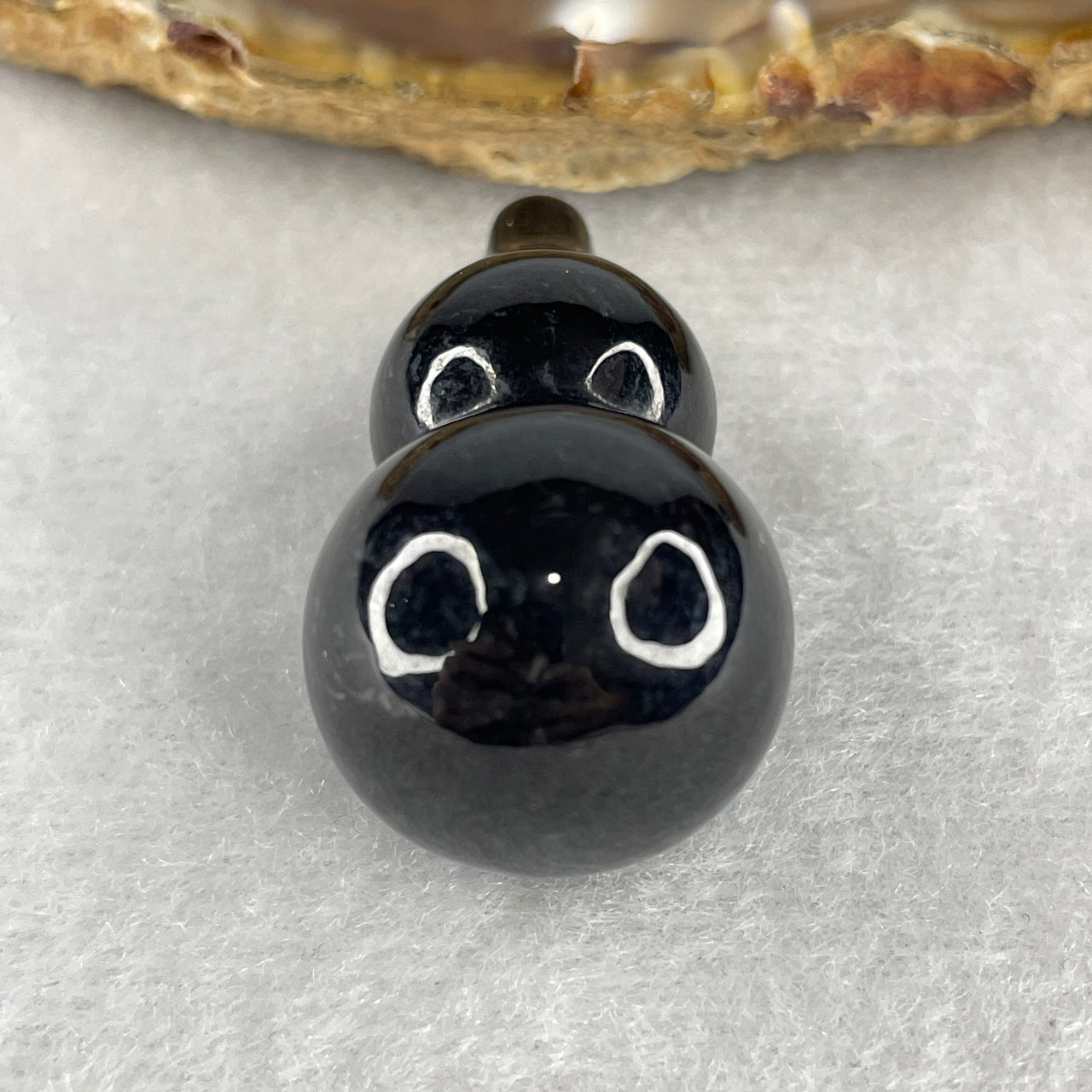 Harmony, Protection Stone - Certified Natural Type A Black Jadeite Mini Hulu Display 17.77g 35.6 by 19.0mm