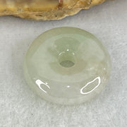 Type A Light Green With White Spots Jadeite Ping An Kou Donut Pendant 3.32g 17.2 by 5.8mm - Huangs Jadeite and Jewelry Pte Ltd